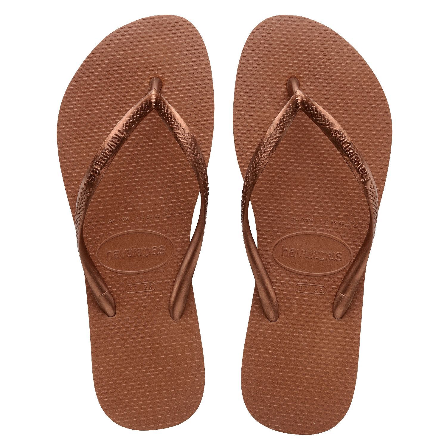 Havaianas Slim slipper rust/metalic copper online kopen. | Van Alphen  Schoenen