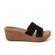 Lazamani BLack Mules H Wedge