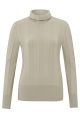 Yaya l/s rib high neckline sweater beige