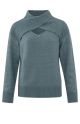 Yaya l/s open neckline sweater stormy blue