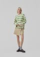 Modström corbin stripe o-neck trui green summer