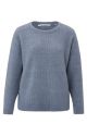 Yaya l/s ribbed sweater r-neck wind blue