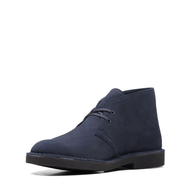 Clarks desert boots navy suede deals