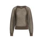 YAYA Trui met meshstructuur washed brown