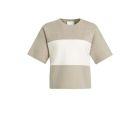 YAYA Trui met blokstreepjes en kort pure cashmere 