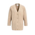 YAYA Oversized ribgebreid vest dark beige melange