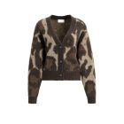 YAYA Gebreide vest vleermuism cocoa brown dessin