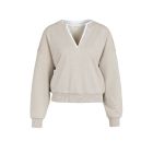 YAYA Sweatshirt met V-hals en gewev pure cashmere 