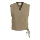 YAYA Gilet met overslagdetail teak brown