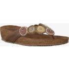 Lazamani Slipper Beads Wedge Beige