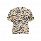 Object objkarina s/s v-neck top sandshell leopard