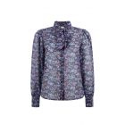 Aaiko charlotta abstract blouse petrol