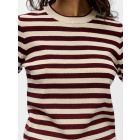 Object objester ss knit pullover sandshell wine