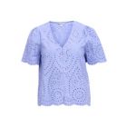 Object objbitten s/s v-neck top jacaranda