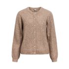 Object objflora ls knit button cardigan noos taupe