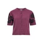 Object objjane 2/4 re knit cardigan mauve wine