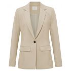 Yaya cotton scuba slim fit blazer beige