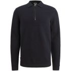 Cast Iron ls polo shirt regular wool dark sapphire
