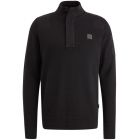 Pme legend half zip collar cotton knit black onyx