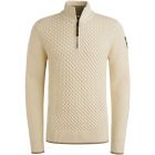 PME-Legend half zip cotton mix yarn bone white