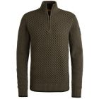 PME-Legend half zip collar cotton mix yarn beluga