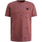 PME-Legend s/s r-neck aop cotton roan rouge