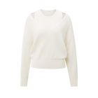 YAYA v-hals trui met top off white knit melange