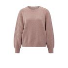 YAYA trui ribgebreide mouwen blush pink melange