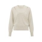 YAYA sweater deep r-neck with top light beige