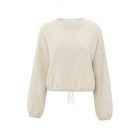 YAYA sweater with cord at bottom light beige mel.