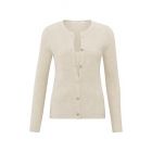 YAYA cardigan rib stitch vest light beige melang