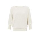 YAYA Jaquard sweater with boat neck off white