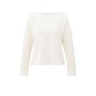 YAYA trui met boothals en siernaden off white knit