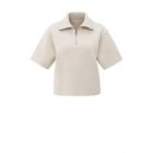 YAYA sweater met halve rits chalk white