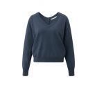 YAYA Sweater met dubbele V-hals china blue melange