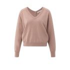 YAYA sweater met dubbele v-hals blush pink