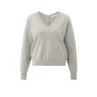 YAYA sweater met dubbele v-hals brownish grey