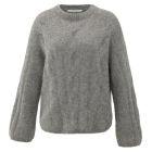 YAYA Kabeltrui met ronde hals taupe grey melange