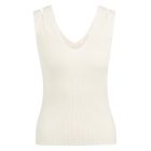 YAYA Ribgebreide top met V-hals beige