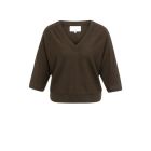 YAYA V-hals trui met naaddetails delicioso brown m