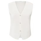 YAYA Fine knitted gilet with V-neck pure white