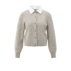 YAYA vest met afneembare kraag brownish grey