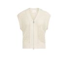 YAYA Mesh stitch sleeveless cardiga creme beige