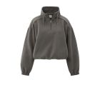 YAYA Sweater met ballonmouwen dark taupe grey mela