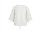 YAYA Short sleeve sweatshirt with r ivory white me