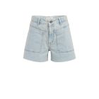 YAYA Loose fit colored worker short light denim
