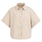 YAYA Denim jasje met korte mouwen desert beige den
