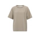 Yaya woven t-shirt top print timber wolf brown