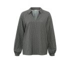 Yaya printed top w. open neck anthracite dessin