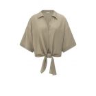 YAYA Top with knotted detail seneca rock beige